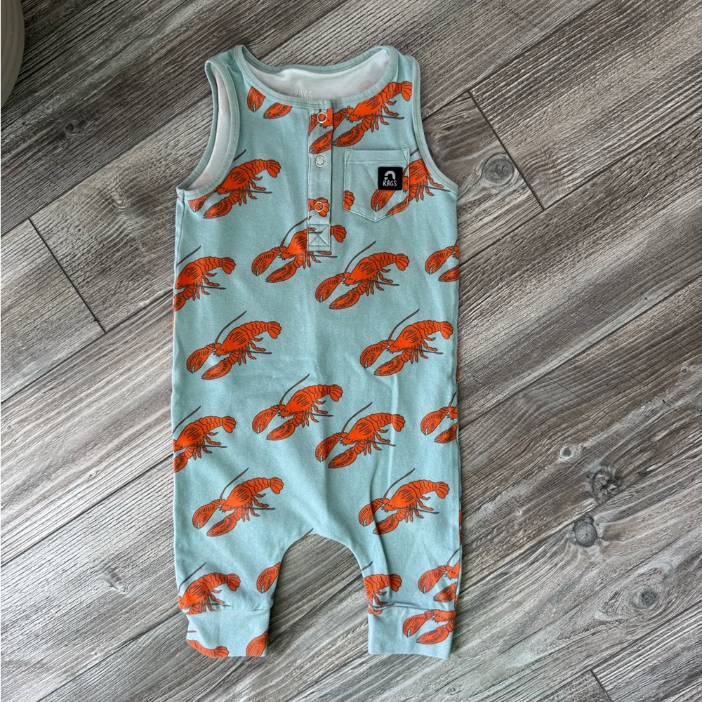 RAGS Lobster Print Baby Romper